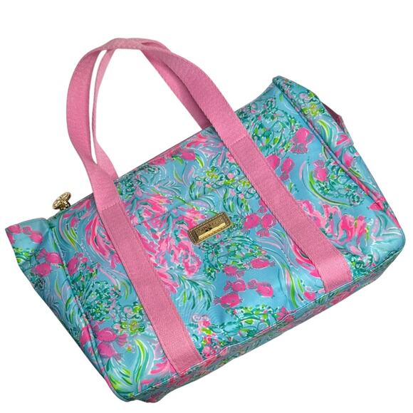 Lilly Pulitzer Thermal Insulated Lunch Tote Bag in Little Fishes Print - Picture 1 of 7